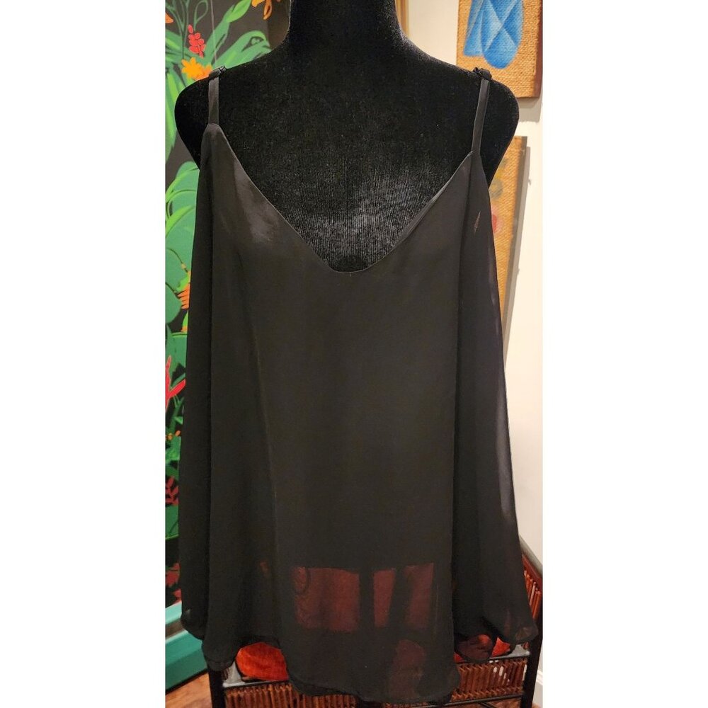 NEW Torrid Women's Black Layered Chiffon A-Line Camisole. Size 3 or 22/24.
